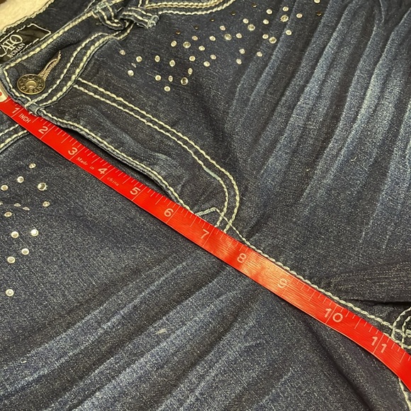 Cato Dark Blue Denim Shorts with Sparkling Details on the Pockets - Picture 6 of 8